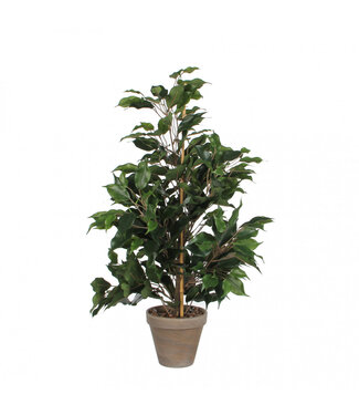 4A Feigenblatt Kunstpflanze mit Topf | Farbe: Grün | Ficus Exotica Kunstpflanze | Durchmesser ± 13 - 40 Zentimeter | Höhe ± 65 Zentimeter | Pro 6 Kunstpflanzen