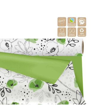 4A Double-Sided Matte Foil on Roll "Lilou" | Colour: Green | Width 80 centimetres | Length 25 metres | Per roll