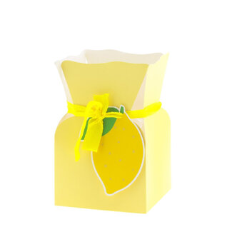4A Porte-bouquet Vase à bouquet “Fruity” | Couleur : Jaune | Diamètre 13 centimètres | Hauteur 20 centimètres | Par 10 porte-bouquets