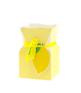 4A Bouquet Holder Vase “Fruity” | Colour: Yellow | Diameter 13 centimetres | Height 20 centimetres | Per 10 bouquet holders