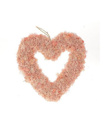 4A Reindeer Moss Heart | Colour: Pink | Diameter 30 centimetres | Width 5 centimetres | Per heart