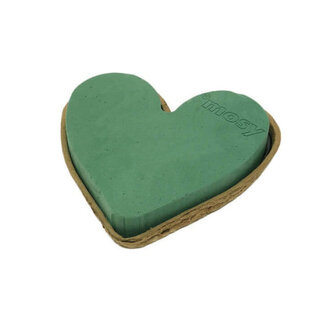 4A Floral Foam Base Heart Biodur | Colour: Teal | Diameter 35 centimetres | Per 2 hearts