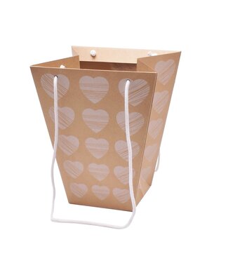 4A Tasche "Heartbeat" | Farbe: Hellbraun | Länge 23 Zentimeter | Breite 13 Zentimeter | Höhe 28 Zentimeter | Pro 10 Taschen