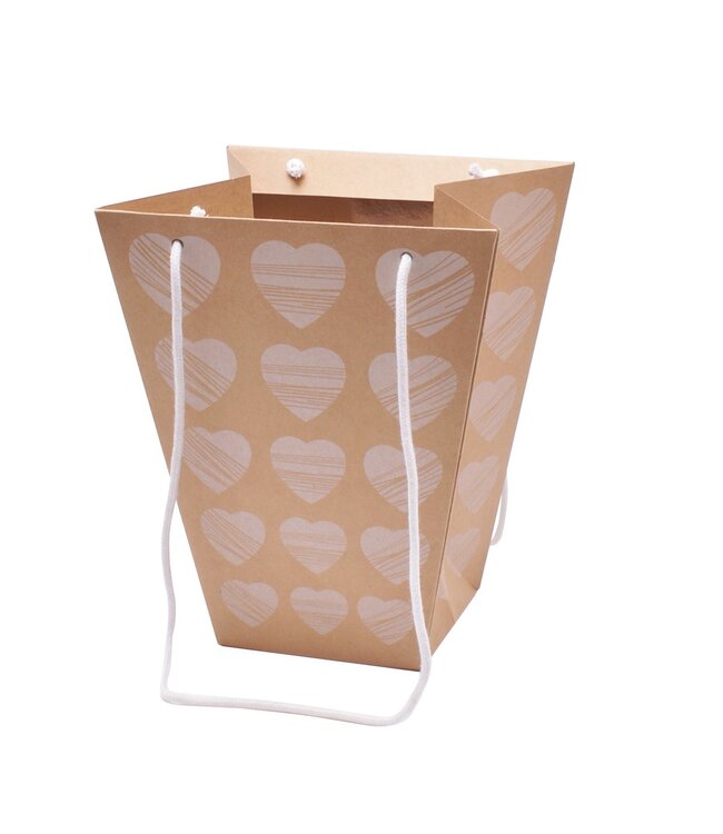 Sac "Heartbeat" | Couleur : Marron clair | Longueur 23 centimètres | Largeur 13 centimètres | Hauteur 28 centimètres | Par 10 sacs