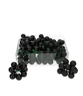 4A Black Christmas Bauble Pick | Matte and glossy baubles | Diameter 25 millimetres | Per 144 pieces