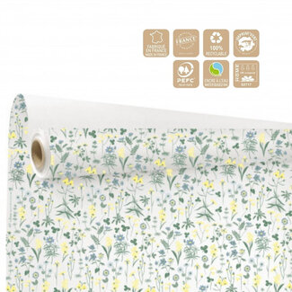 4A Papier en rouleau “Ysee” | Couleur : Couleurs mélangées Jaune | Largeur 80 centimètres | Longueur 40 mètres | Par rouleau