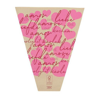 4A Housse "Amour" | Couleur : Rose | Longueur 40 centimètres | Largeur 30 centimètres | Hauteur 12 centimètres | Par 25 housses