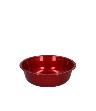 4A Échelle en zinc Pot de fleurs Pot de plantes | Couleur : Rouge | Diamètre 24 centimètres | Hauteur 6 centimètres | Par 10 échelles