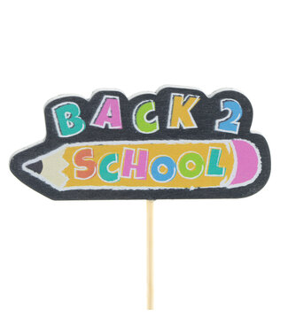 4A Stecker „Back 2 school“ | Farbe: Gemischte Farben | Durchmesser 4,5 Zentimeter | Länge Stecker ± 50 Zentimeter | Pro 25 Stecker