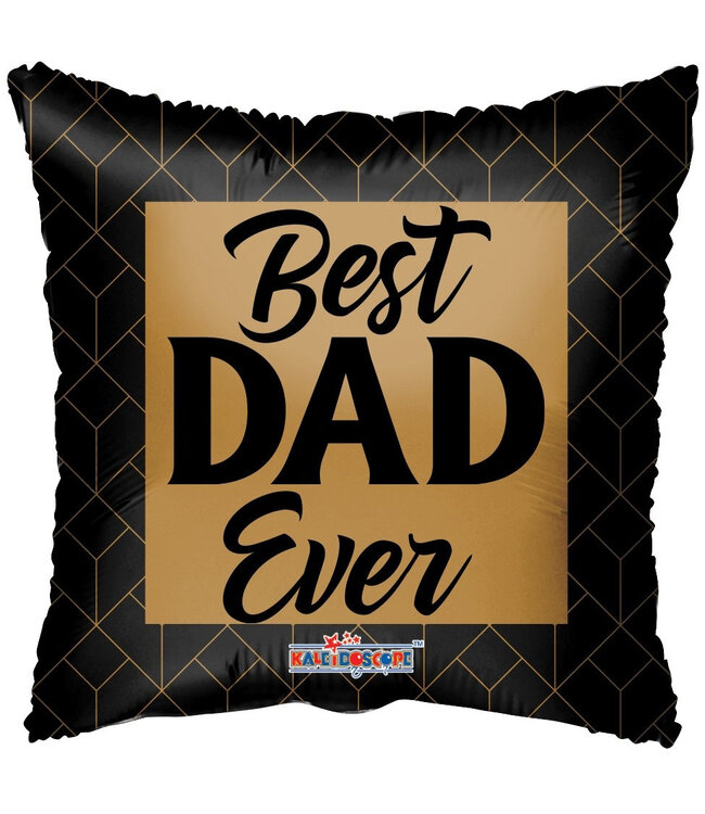 Fête ! Ballon "Meilleur Papa du Monde" | Couleur : Noir | Diamètre 45 centimètres | Par 10 ballons