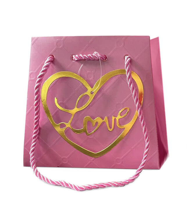 Sac "Posh Love" | Couleur : Rose | Longueur 13 - 17 centimètres | Largeur 13 - 17 centimètres | Hauteur 15 centimètres | Par 10 sacs