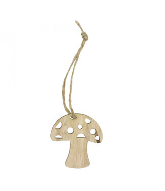4A Wooden Mushroom Pendant | Colour: Natural Light Brown | Length 5 centimetres | Per 24 pendants