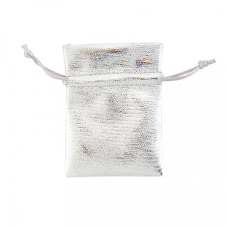 4A Kerst Tas Shiny 07*10cm x10 | Kleur: Silver | Per stuk