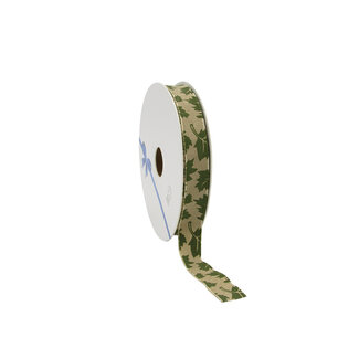 4A Dunkelgrünes Herbstband Herbstblatt | Breite 15 Millimeter | Länge 15 Meter | Pro Stück