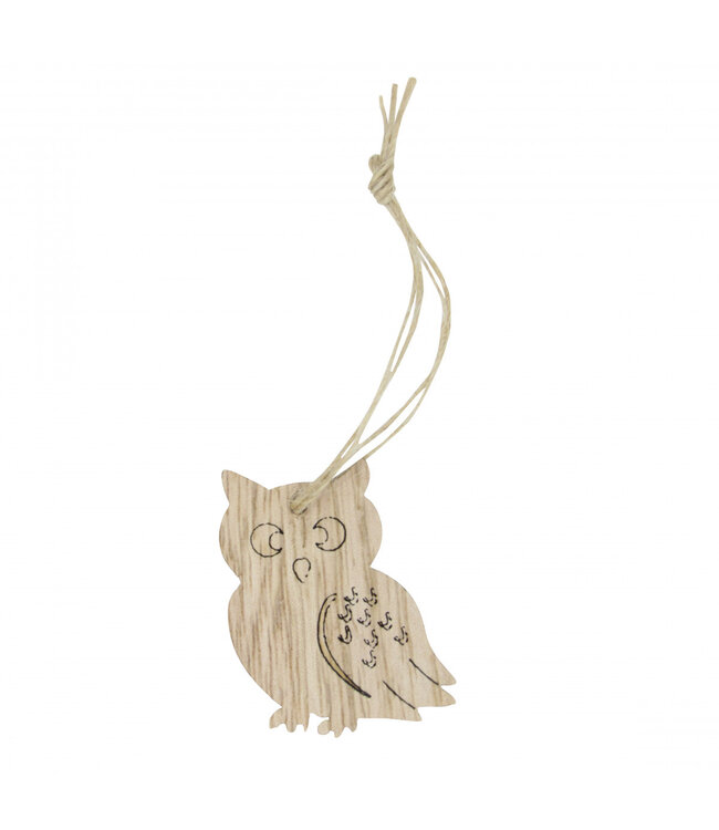 Wooden Owl Pendant | Colour: Natural Light Brown | Length 5 centimetres | Per 24 pendants