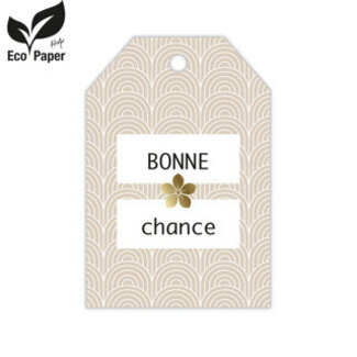 4A Étiquette Carte avec texte français “Bonne” | Couleur : Beige | Largeur 5 centimètres | Hauteur 8 centimètres | Par 20 étiquettes