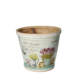 4A Pot de Fleurs en Bois Bac à Plantes Lavande | Couleur : Bleu Clair | Diamètre 17 centimètres | Hauteur 15 centimètres | Par 10 pots de fleurs