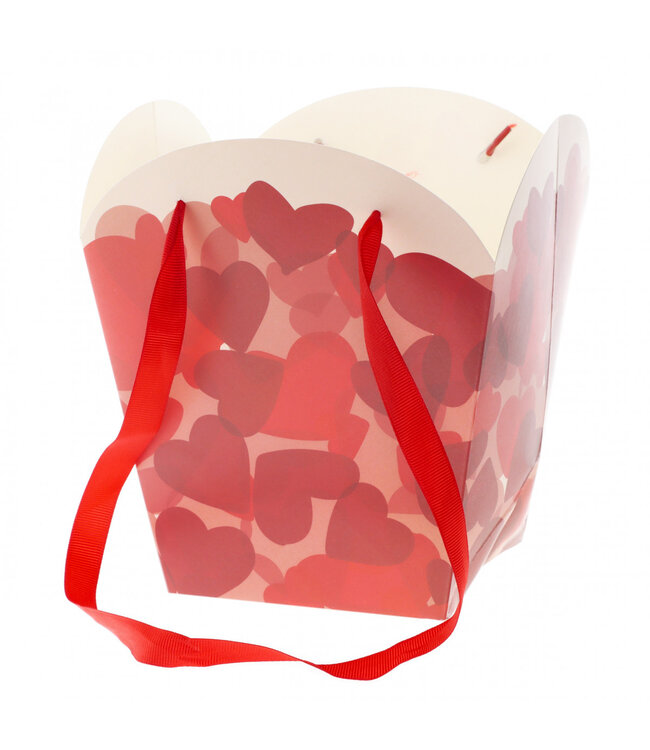 Bag "Hearts" | Colour: Red | Length 17 centimetres | Width 12 centimetres | Height 20 centimetres | Per 10 bags