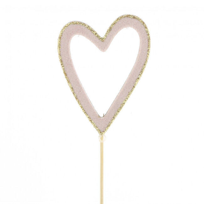 Herz Belle Stecker | Farbe: Rosa | Länge ±10 Zentimeter | Durchmesser 8 Zentimeter | Pro 25 Stecker