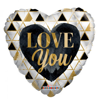 4A Eco Ballon “Love You” | Kleur: Goud | Diameter 45 centimeter | Per 10 ballonnen