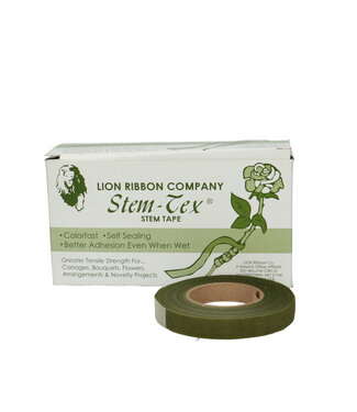 4A Floristry Stemtex Tape | Colour: Olive Green | Width 13 millimetres | Length 27.5 metres | Per 12 rolls