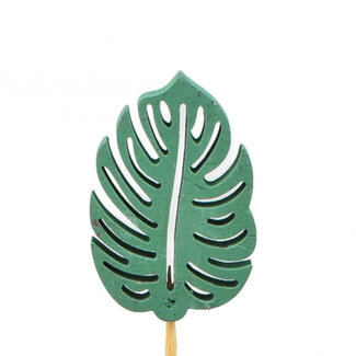 4A Leaf Stake | Colour: Green | Stake length ± 20 centimetres | Leaf width 4 centimetres | Leaf length 6 centimetres | Per 12 stakes