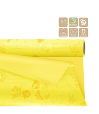 4A Film mat double face en rouleau "Romance" | Couleur : Jaune foncé | Largeur 80 centimètres | Longueur 25 mètres | Par rouleau