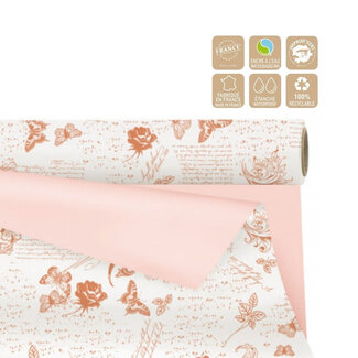 4A Film mat double face en rouleau “Romance” | Couleur : Terracotta | Largeur 80 centimètres | Longueur 25 mètres | Par rouleau