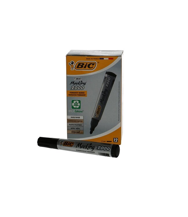 Floristry Felt Tip Pen Bic 2000 | Colour: Black | Size: 2.5 millimetres | Available to order per 12 felt tip pens