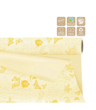 4A Film mat double face en rouleau “Romance” | Couleur : Jaune | Largeur 80 centimètres | Longueur 25 mètres | Par rouleau