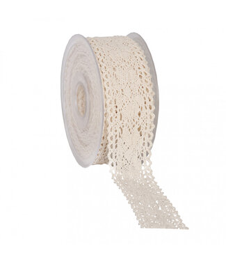 4A Lace Ribbon | Colour: Cream | Width 46 millimetres | Length 10 metres | Per piece