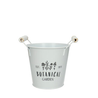 4A Pot de fleurs en zinc "Botanical" | Couleur : Blanc Naturel | Diamètre 13 centimètres | Hauteur 12 centimètres | Par 10 pots de fleurs