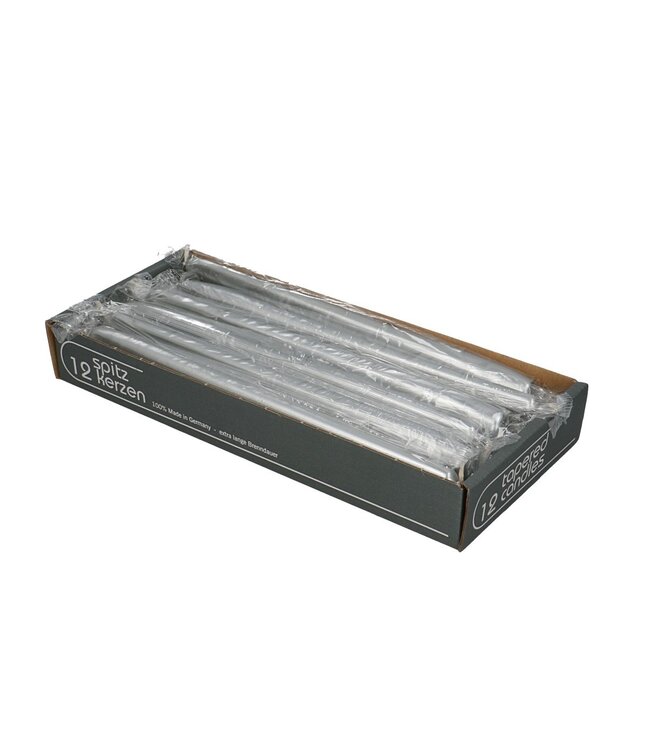 Candle Gothic | Colour: Silver | Diameter 2.3 centimetres | Length 25 centimetres | Per 12 candles