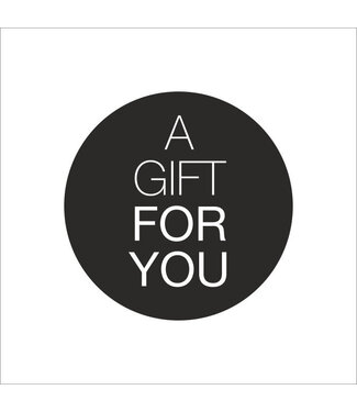 4A Label Sticker with English text “Gift for you” | Colour: Black | Diameter 39 millimetres | Per 250 stickers