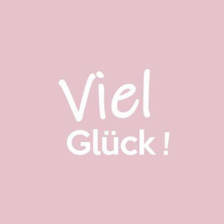 4A Label Kaartje met Duitse tekst “Viel Glück!” | Kleur: Roze | Breedte 7 centimeter | Hoogte 7 centimeter | Per 20 labels