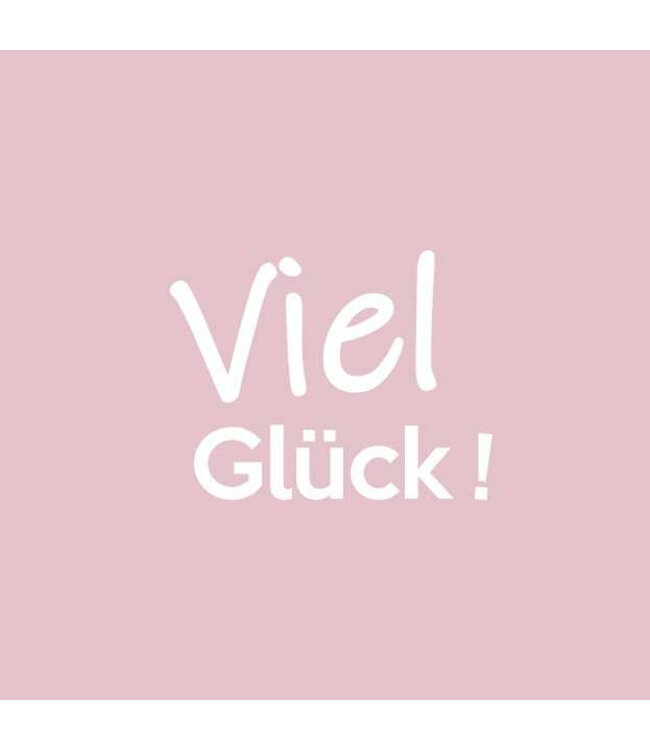 Etikett Karte mit deutschem Text „Viel Glück!“ | Farbe: Rosa | Breite 7 Zentimeter | Höhe 7 Zentimeter | Pro 20 Etiketten