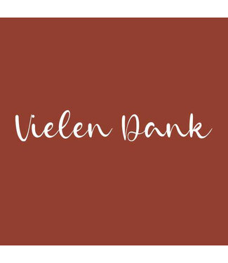 4A Etikett Karte mit deutschem Text „Vielen Dank“ | Farbe: Terrakotta | Breite 7 Zentimeter | Höhe 7 Zentimeter | Pro 20 Etiketten