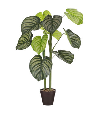 4A Caladium Kunstplant met pot | Kleur: Lichtgroen | Lengte ± 100 centimeter | Diameter ± 15 centimeter | Per 6 kunstplanten