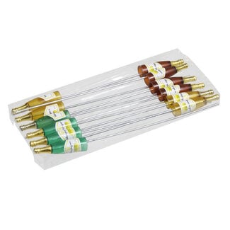4A Champagnerflaschen-Stecker | Farbe: Gemischte Farben | Länge der Champagnerflasche 7,5 Zentimeter | Länge des Steckers ± 27 Zentimeter | Pro 10 Stecker