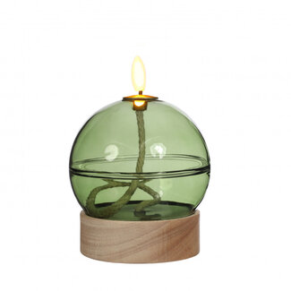 4A LED Kaars Olielamp | Kleur: Donkergroen | Diameter 10 centimeter | Hoogte 13.5 centimeter | Per 6 kaarsen