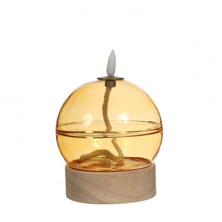 4A Bougie LED Lampe à Huile | Couleur : Jaune | Diamètre 10 centimètres | Hauteur 13,5 centimètres | Par 6 bougies