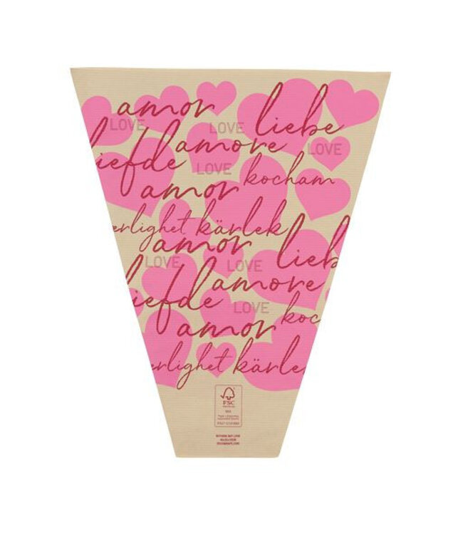 Cover "Amour" | Colour: Pink | Length 50 centimetres | Width 30 centimetres | Height 10 centimetres | Per 25 covers