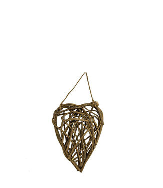 4A Twisted Twig Heart Pendant | Colour: Brown | Diameter 26 centimetres | Per 12 hearts