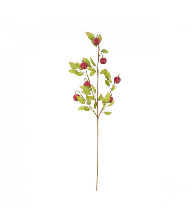 Apple Branch Artificial Fruit | Colour: Red | Length ± 77 centimetres | Width ± 30 centimetres | Depth ± 5 centimetres | Per 12 branches