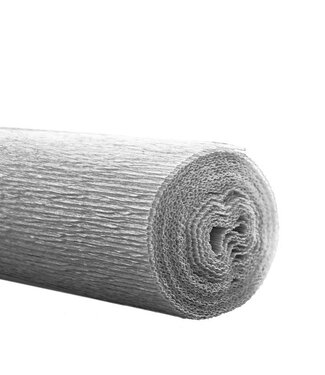 4A Papier op rol Crepepapier | Kleur: Zilverkleurig | Breedte 50 centimeter | Lengte 2.5 meter | Per 5 rollen