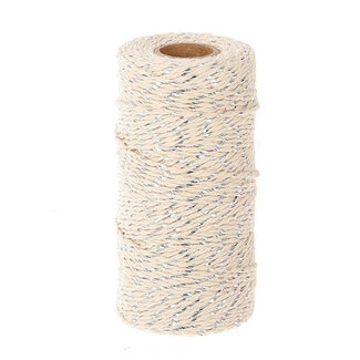 4A Silver-Coloured Cotton Thread Rope | Diameter 2 millimetres | Length 100 metres | Per piece