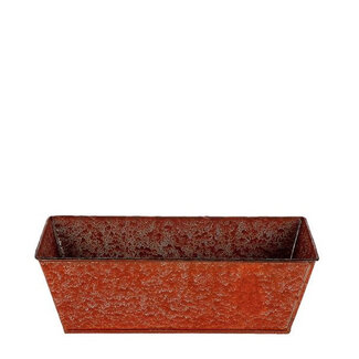4A Zinc Tray Flower Pot Planter "Evan" | Colour: Brown | Height 8 centimetres | Length 30 centimetres | Width 15 centimetres | Per 10 trays