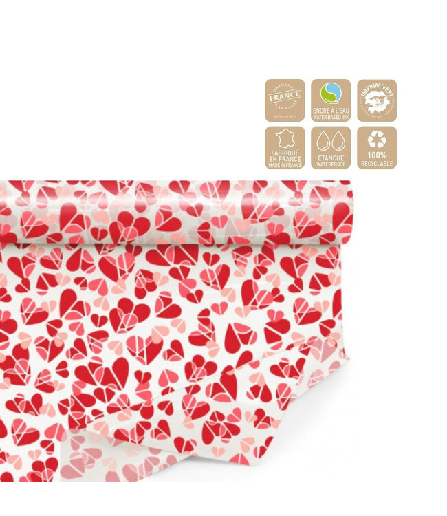 Film sur Rouleau “Memories” | Couleur : Rose Blanc | Largeur 80 centimètres | Longueur 40 mètres | Par rouleau