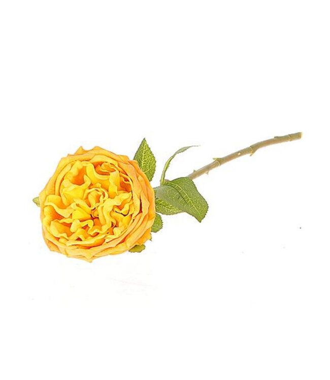 Rose Fleur Artificielle | Couleur : Jaune | Roses fleurs artificielles | Longueur ± 44 centimètres | Par 6 roses artificielles