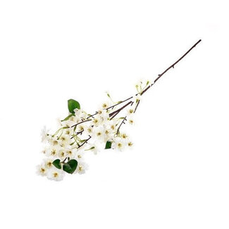 4A Cherry Blossom Branch Artificial Flower | Colour: Natural White | Length ± 87 centimetres | Per 6 artificial flowers